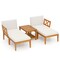 5 Pieces Acacia Wood Patio Chaise Lounge Chair Set with 2-Tier Rectangular Coffee Table